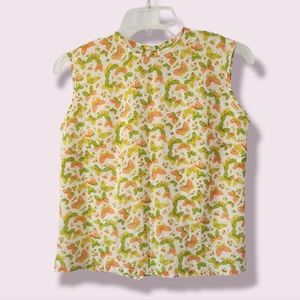 Vintage Sleeveless Blouse- Handmade